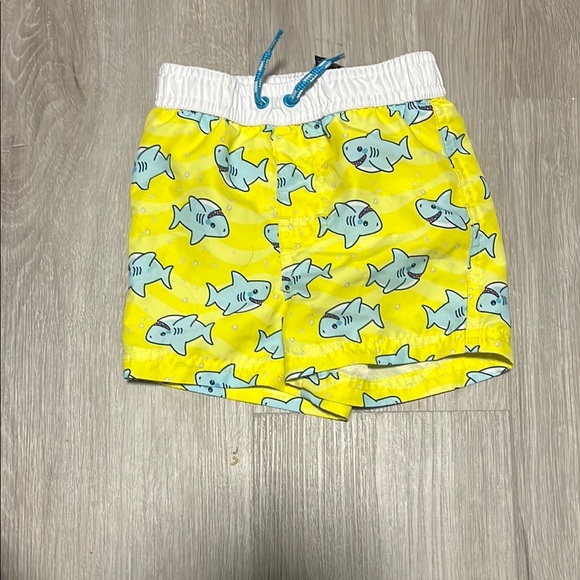 4/$20 Kids Yellow Shark Print Swim Shorts - Picture 1 of 1